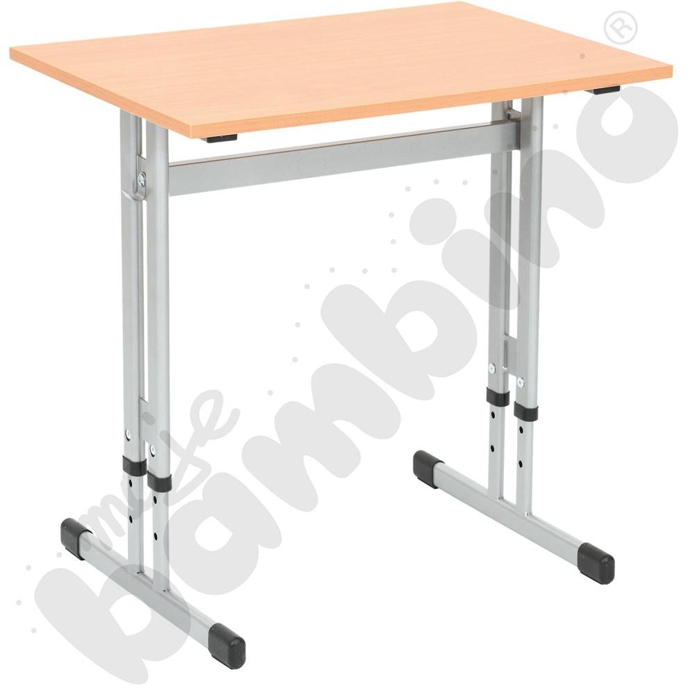 Stół IN-R 70x50 rozm. 3–7, 1os., stelaż aluminium, blat buk, obrzeże ABS, narożniki proste