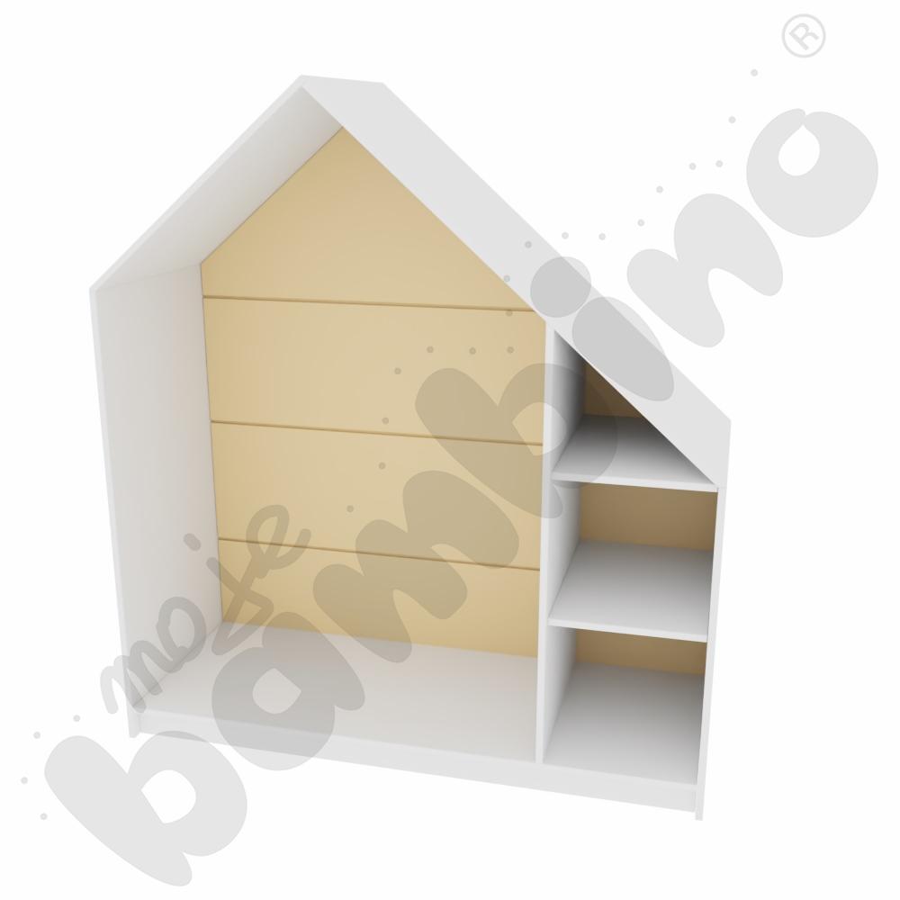 Quadro - szafka-domek z 2 półkami, skrzynia biała, beżowa