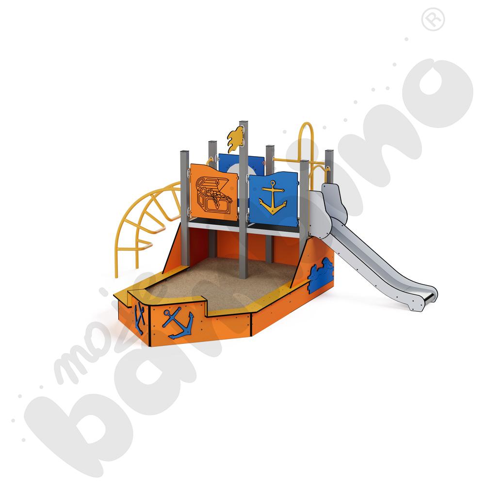 Quadro - zestaw Statek z piaskownicą, metalowe słupy