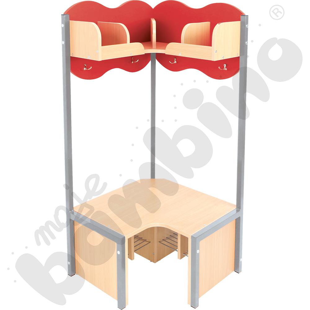 Szatnia Chmurka ze stelażem - rogowa - czerwona