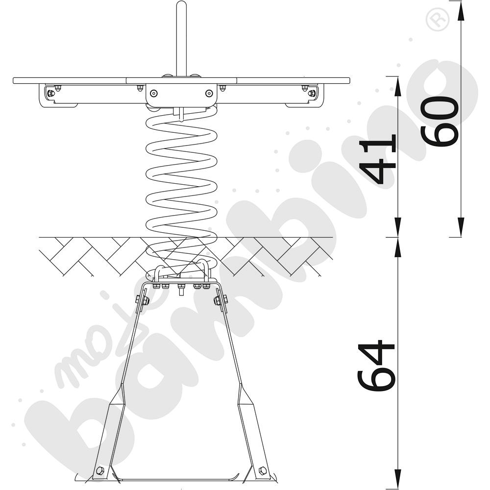 Sprężynowiec Deska 3 na podstawie metalowej