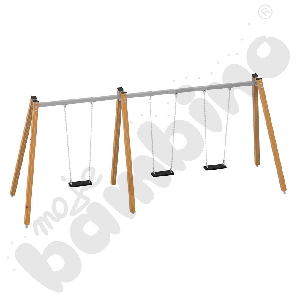Quadro Simple - stelaż do huśtawki potrójnej - drewniana 