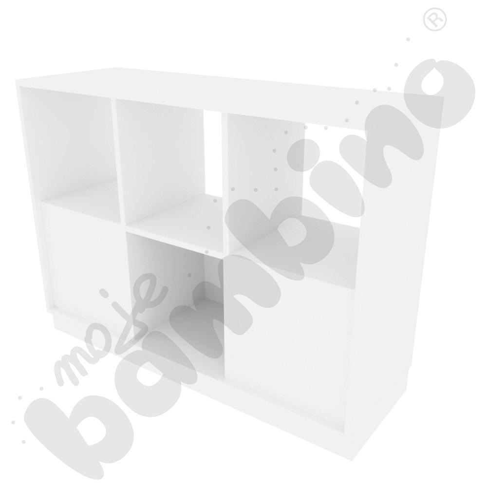 Quadro - regał M z 2 przegrodami i półką dwustronny - biały