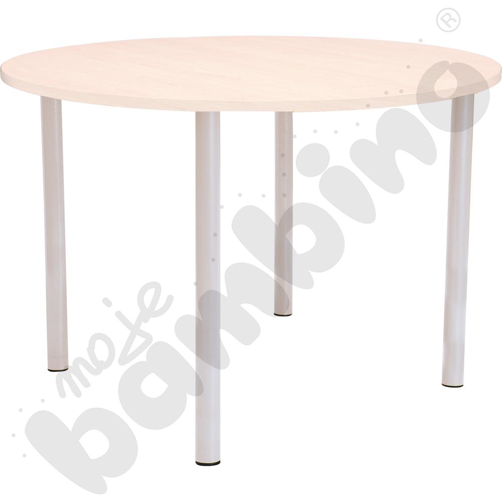 Stół Bambino okrągły wys. 58 cm z klonowym obrzeżem 