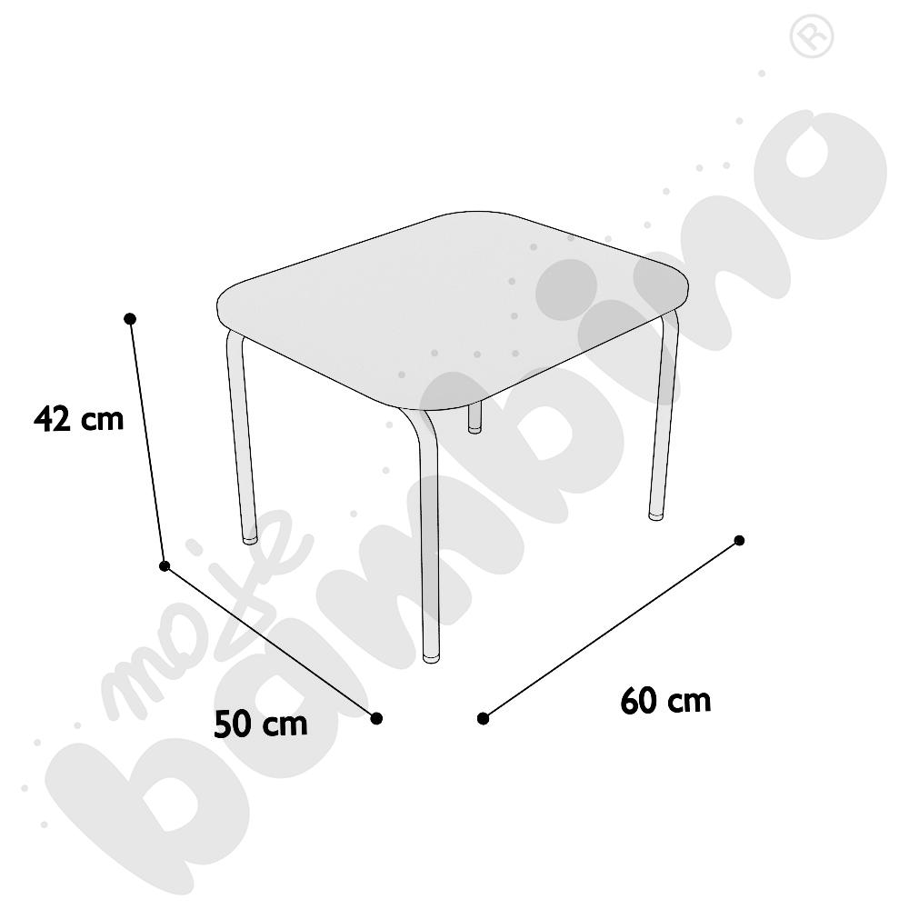 Stolik Versa niski z plastikowymi stopkami, stelaż antracytowy, blat dąb