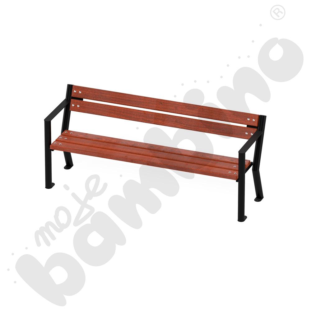 Ławka Gladiator z oparciem, mahoń