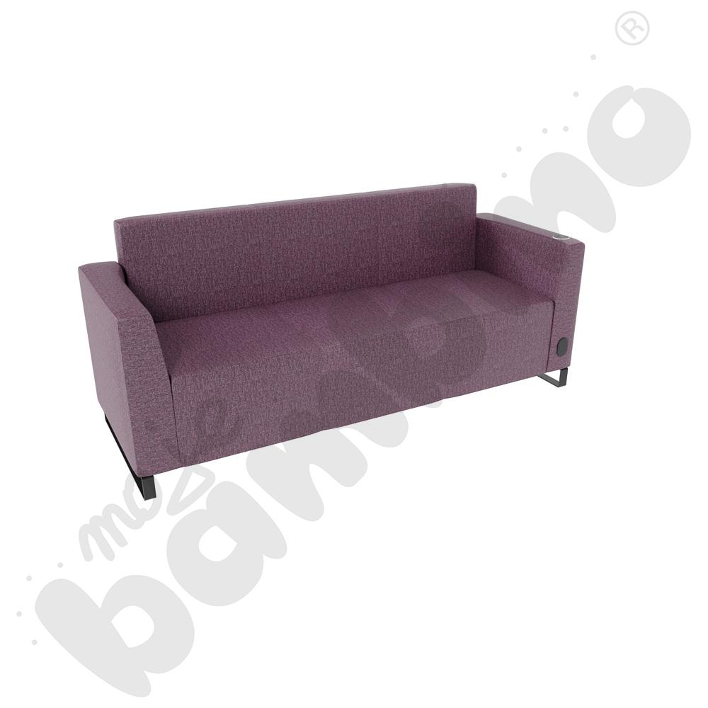 Sofa Universum 3-os. wys. 82 cm, 2 boki niskie, prawy z gniazdkiem elektrycznym i indukcją, tkanina RO13