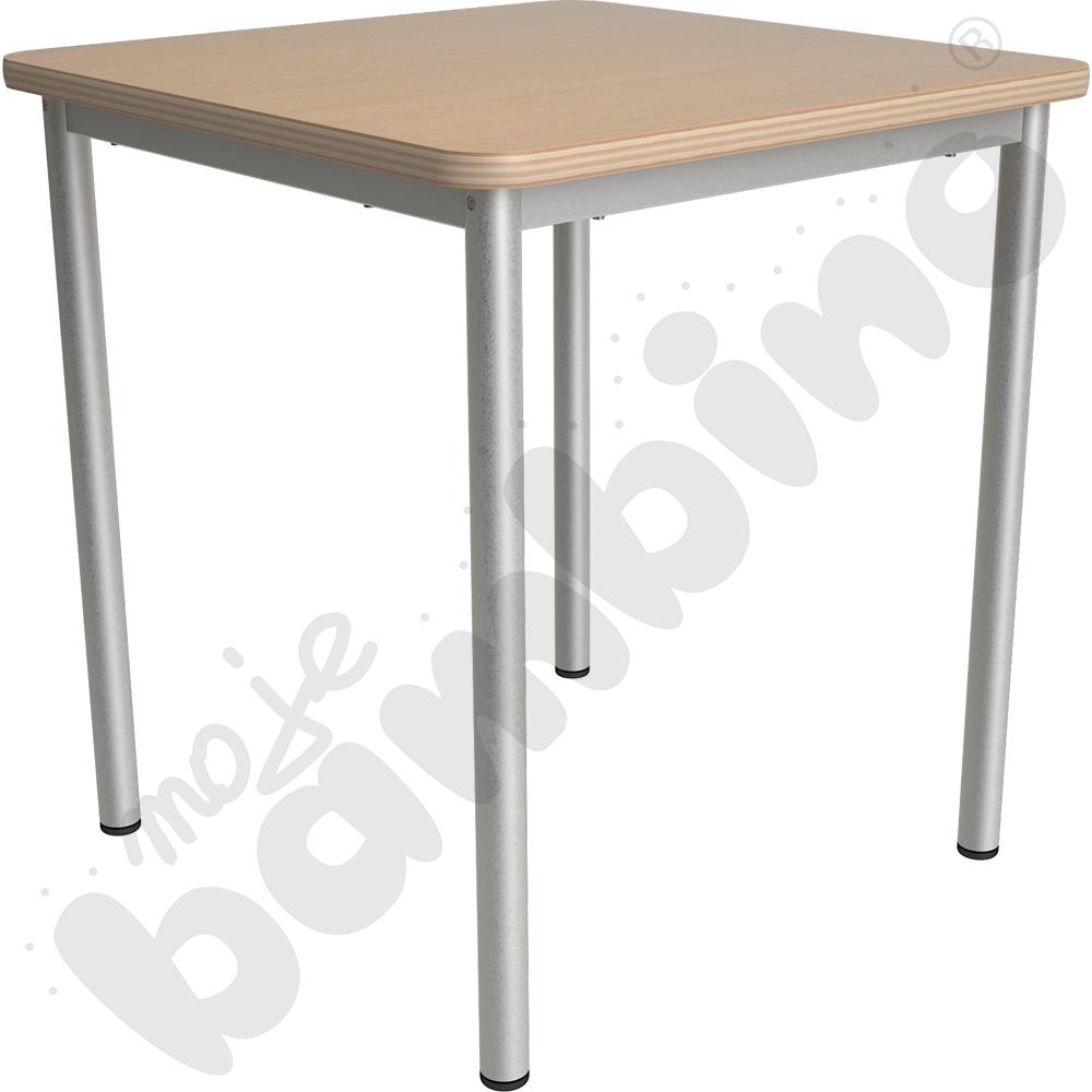 Stół Mila kwadratowy 70x70, blat buk, narożniki zaokrąglone, rozm. 6