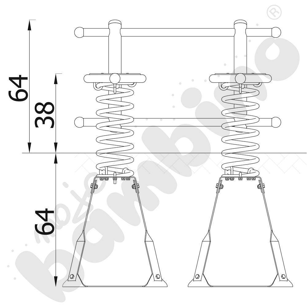 Action4Kids - podwójny bujak na podstawie metalowej