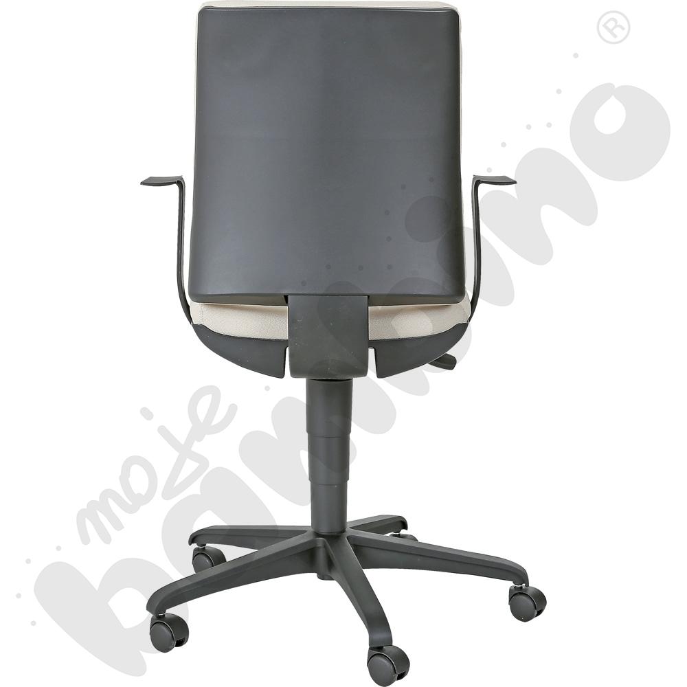 Krzesło obrotowe z wysokim oparciem oban INTRATA czarno-beżowe