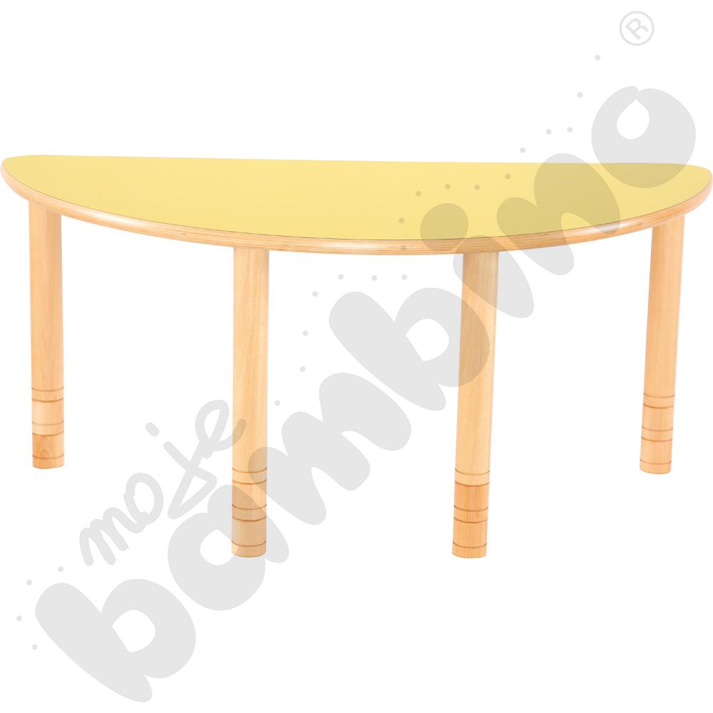Stół Flexi półokrągły szkolny - żółty
