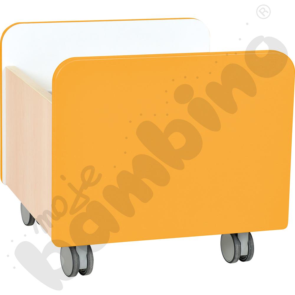 Quadro - pojemnik na kółkach średni, pomarańczowy, klonowa skrzynia