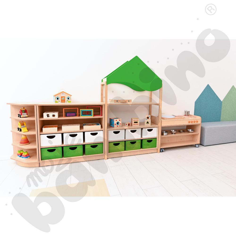 Szafka Flexi D z 3 półkami na cokole, brzoza Szafka Flexi D z 3 półkami na cokole, brzoza