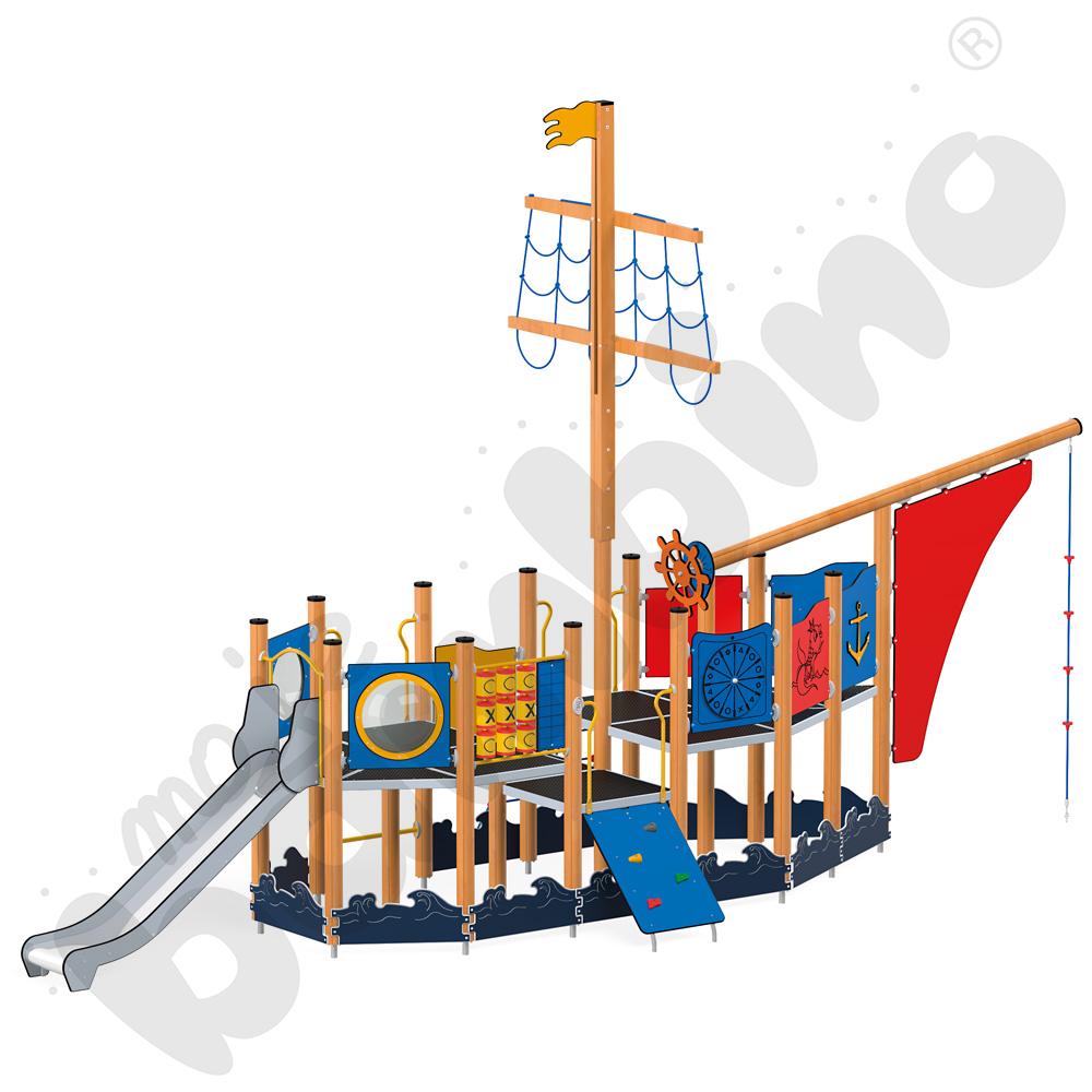 Statek Marco Polo, drewniane słupy
