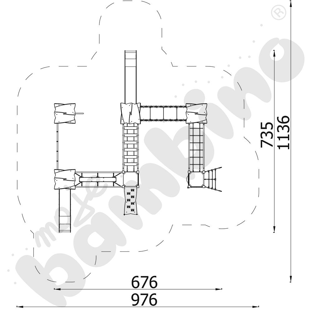 Zestaw Urbi 11, słupy drewniane C