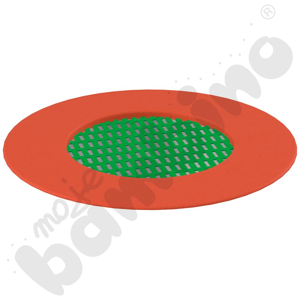 Trampolina Mały krater, mata zielona, obrzeże czerwone