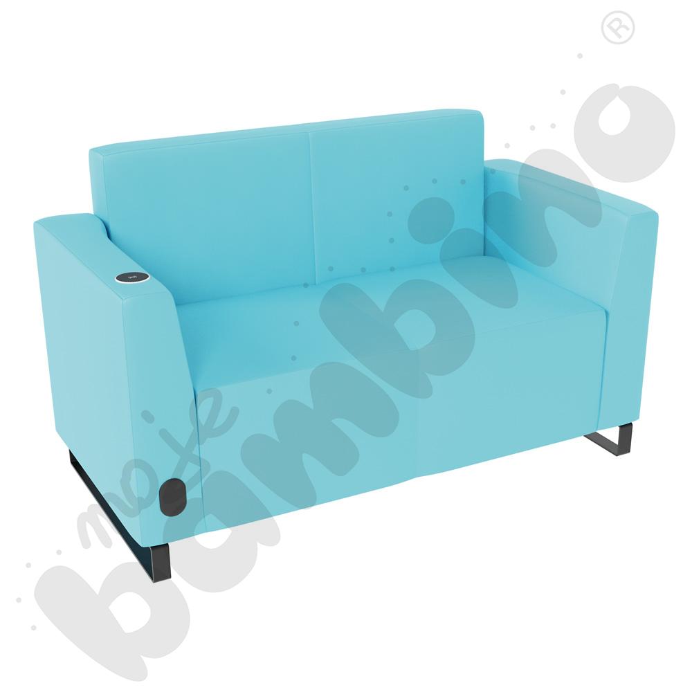 Sofa Universum 2-os. wys. 82 cm, 2 boki niskie, lewy z gniazdkiem elektrycznym i indukcją, tkanina MT12