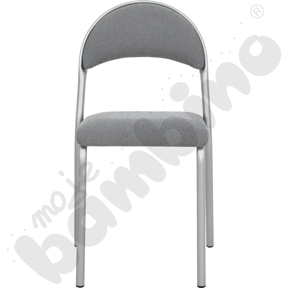 Krzesło P tapicerowane rozm. 6 srebrne - popielato - czarna kratka