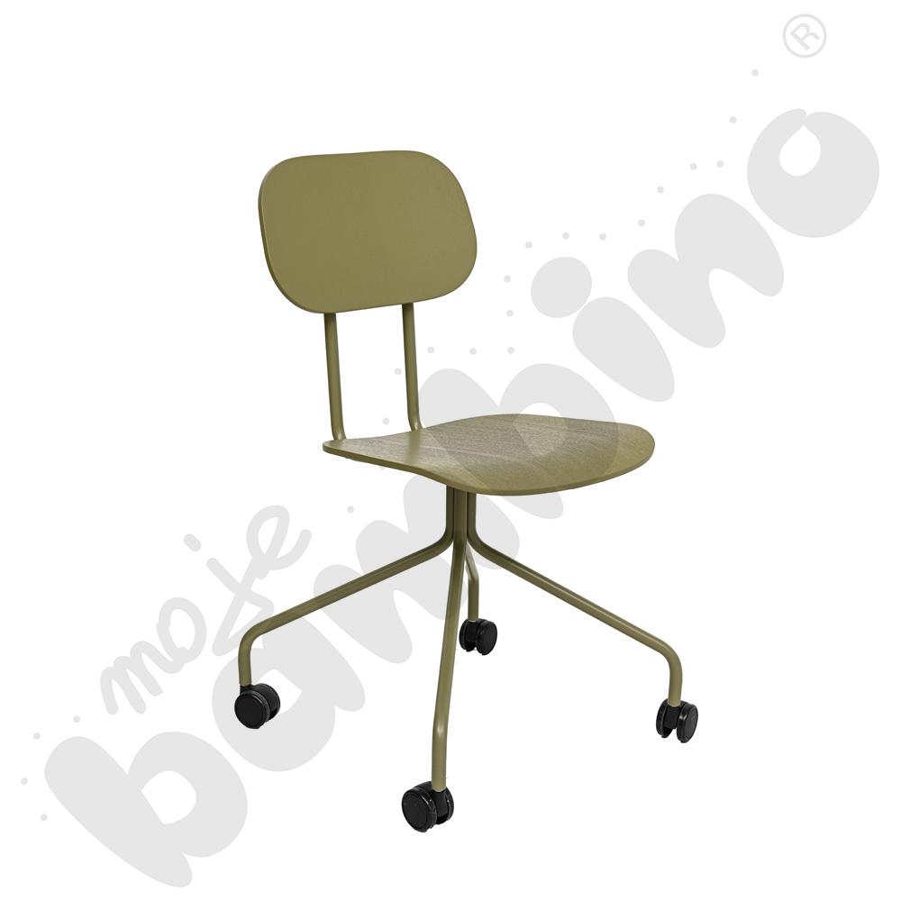 Krzesło na kółkach New School oliwka