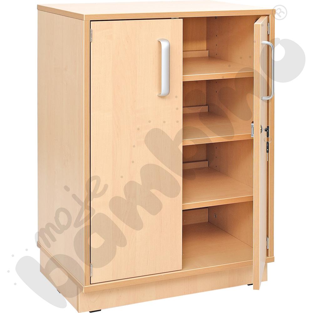 Szafka Flexi-TJ D wąska na cokole, drzwiczki z zamkiem, klon jasny Szafka Flexi-TJ D wąska na cokole, drzwiczki z zamkiem, klon jasny