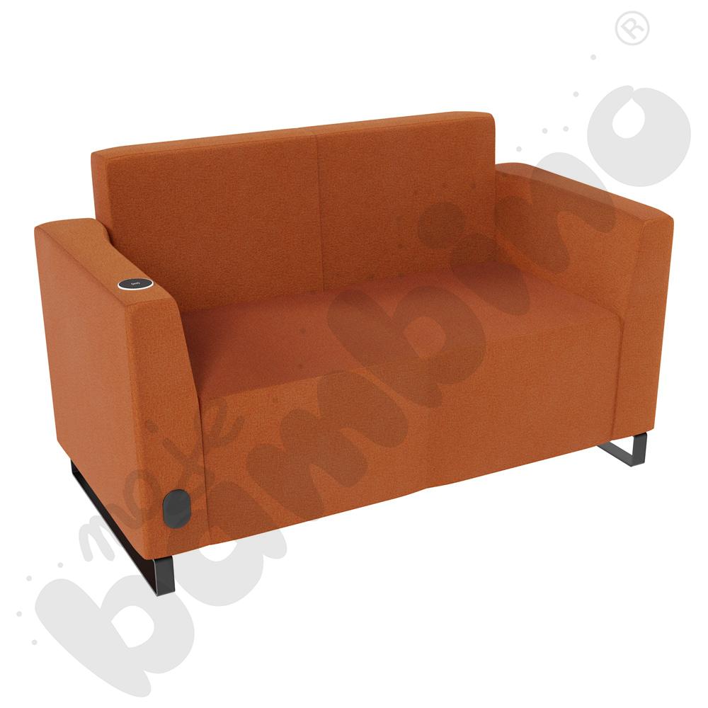 Sofa Universum 2-os. wys. 82 cm, 2 boki niskie, lewy z gniazdkiem elektrycznym i indukcją, tkanina KG15