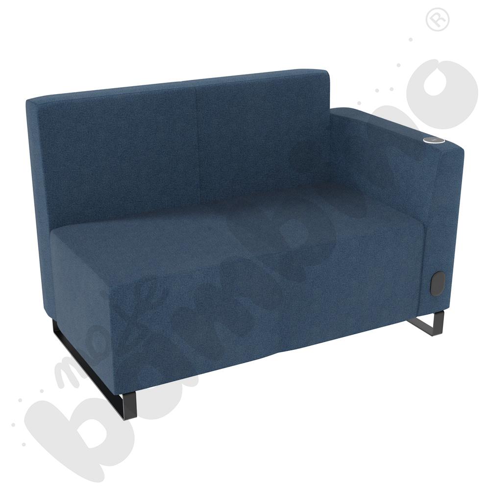 Sofa Universum 2-os. wys. 82 cm, bok niski prawy z gniazdkiem elektrycznym i indukcją, tkanina KG06