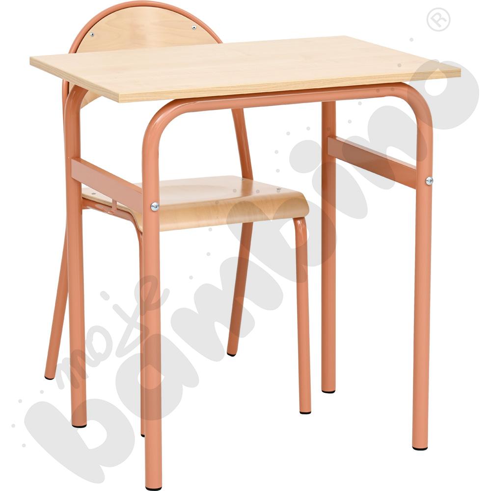 Stół Daniel 1-os. z krzesłem P, rozm. 6, łososiowe