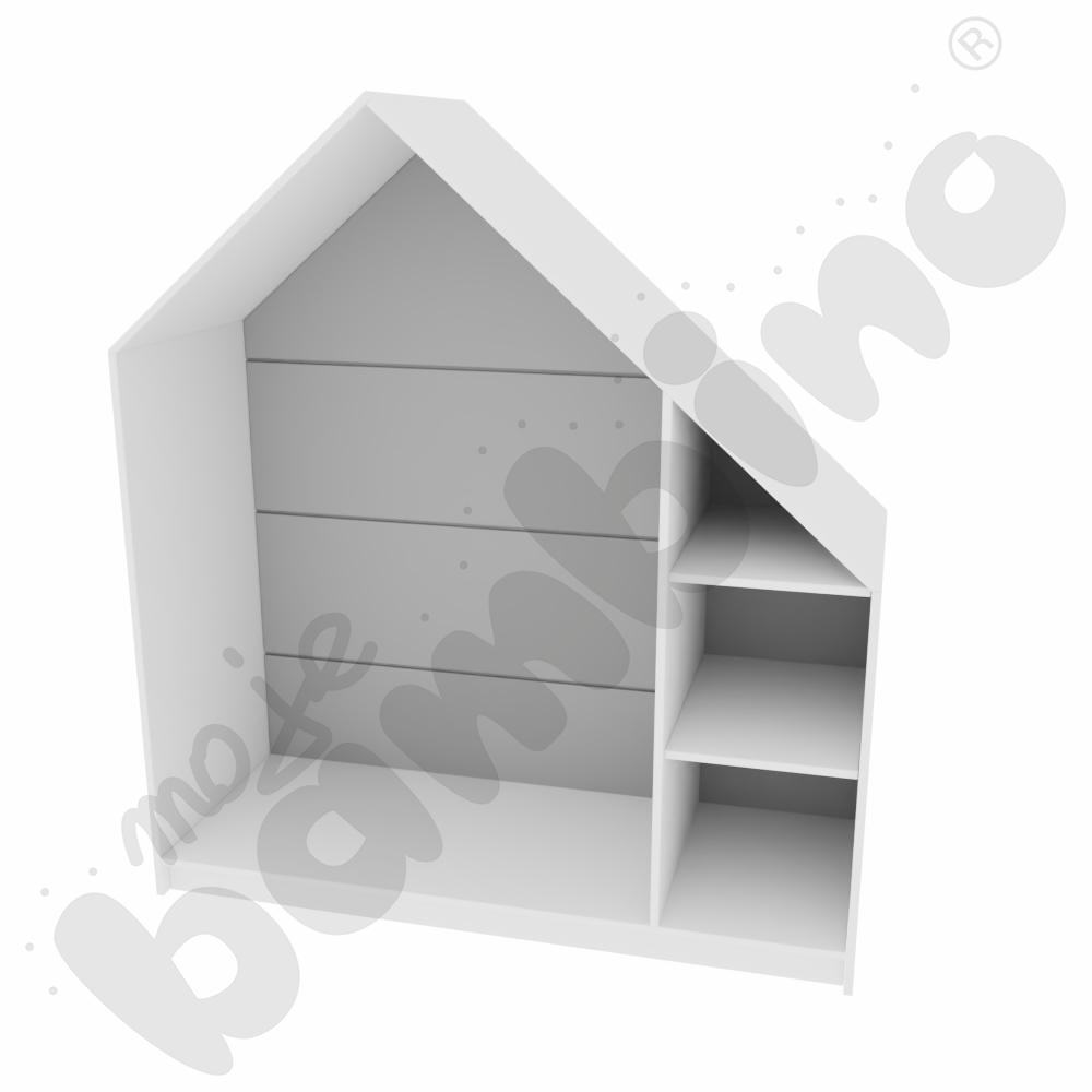 Quadro - szafka-domek z 2 półkami, skrzynia biała, szara