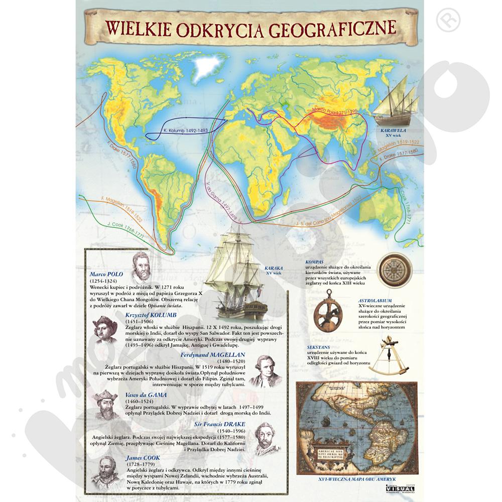 Plansza dydaktyczna - Wielkie odkrycia geograficzne