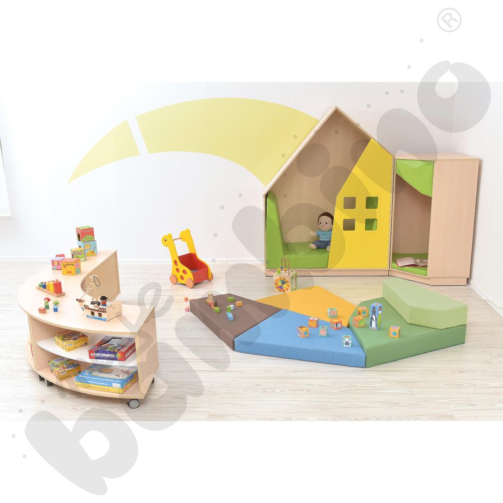 Quadro - szafka-domek - żółta, skrzynia klon jasny