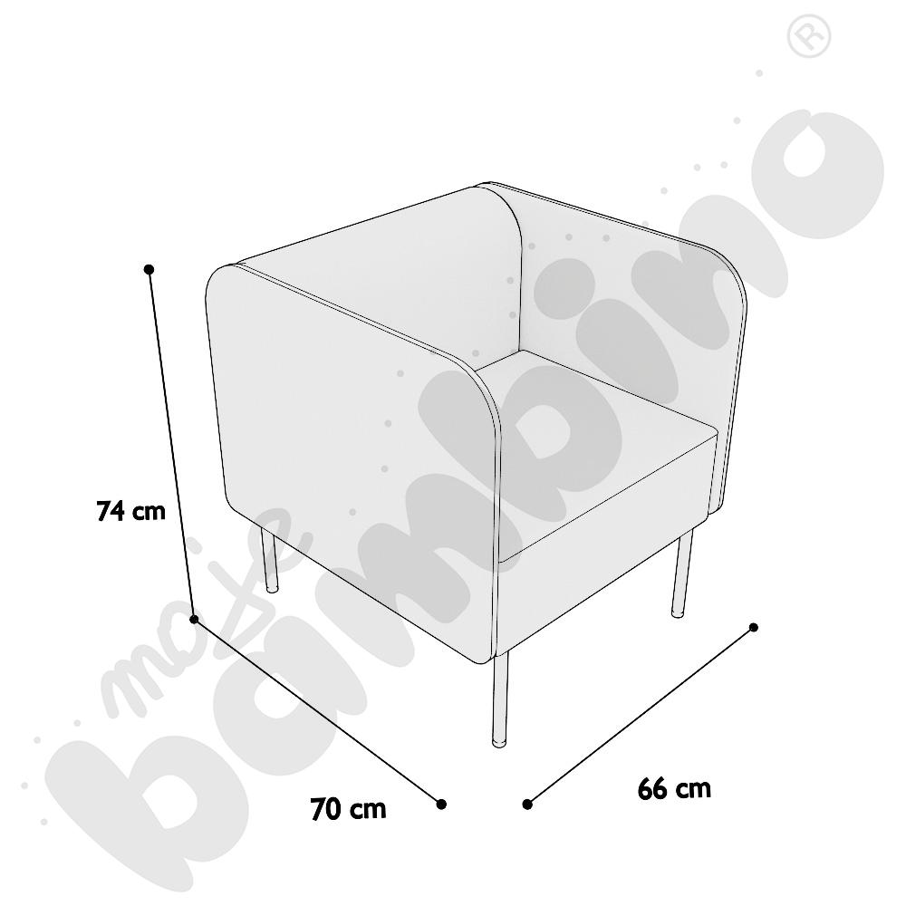 Fotel Versa z plastikowymi stopkami, stelaż jasnoszary, tkanina BD13
