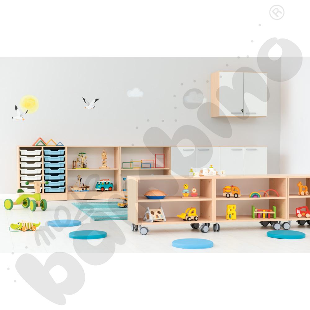 Regał Grande mobilny szeroki - klon jasny 