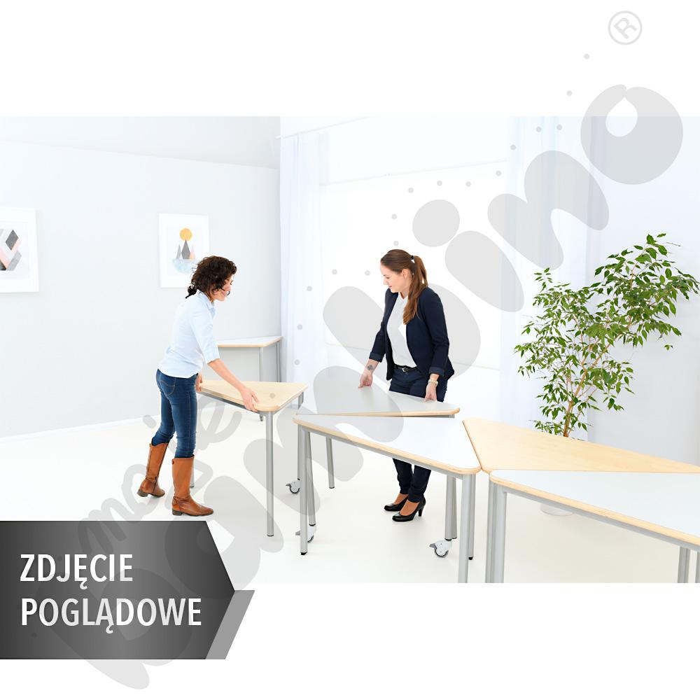Stół Mila trójkątny 90x90x122, brzoza, zaokrąglony, rozm. 6, z kółkiem
