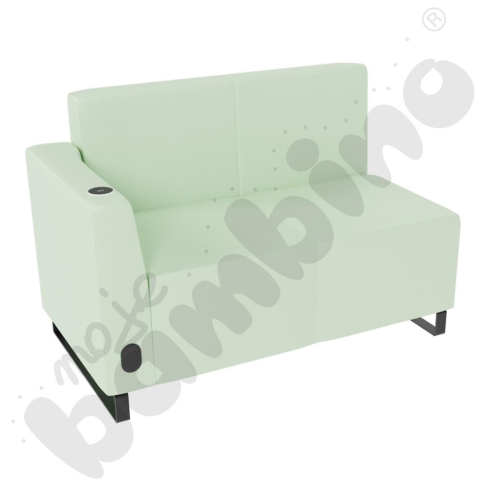 Sofa Universum 2-os. wys. 82 cm, bok niski lewy z gniazdkiem elektrycznym i indukcją, tkanina MT16