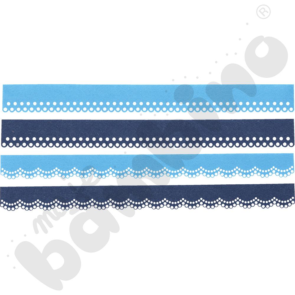 Dekoracyjny border z filcu granatowo-niebieski
