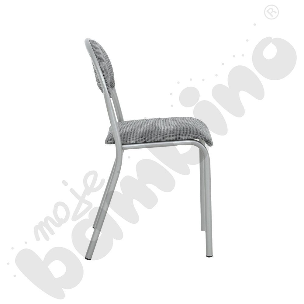 Krzesło P tapicerowane rozm. 6 srebrne - popielato - czarna kratka
