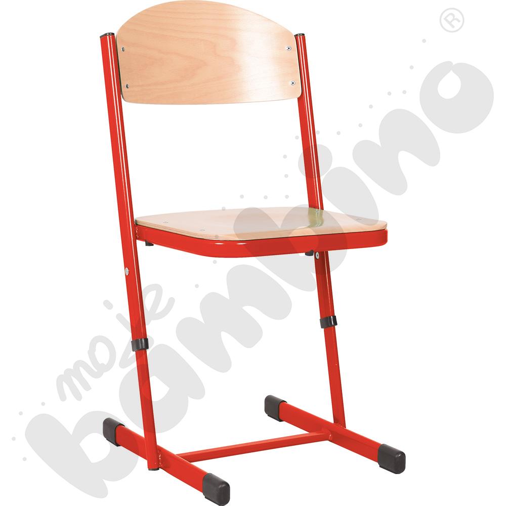 Krzesło T wzmocnione regulowane, rozm. 3-4 - czerwone