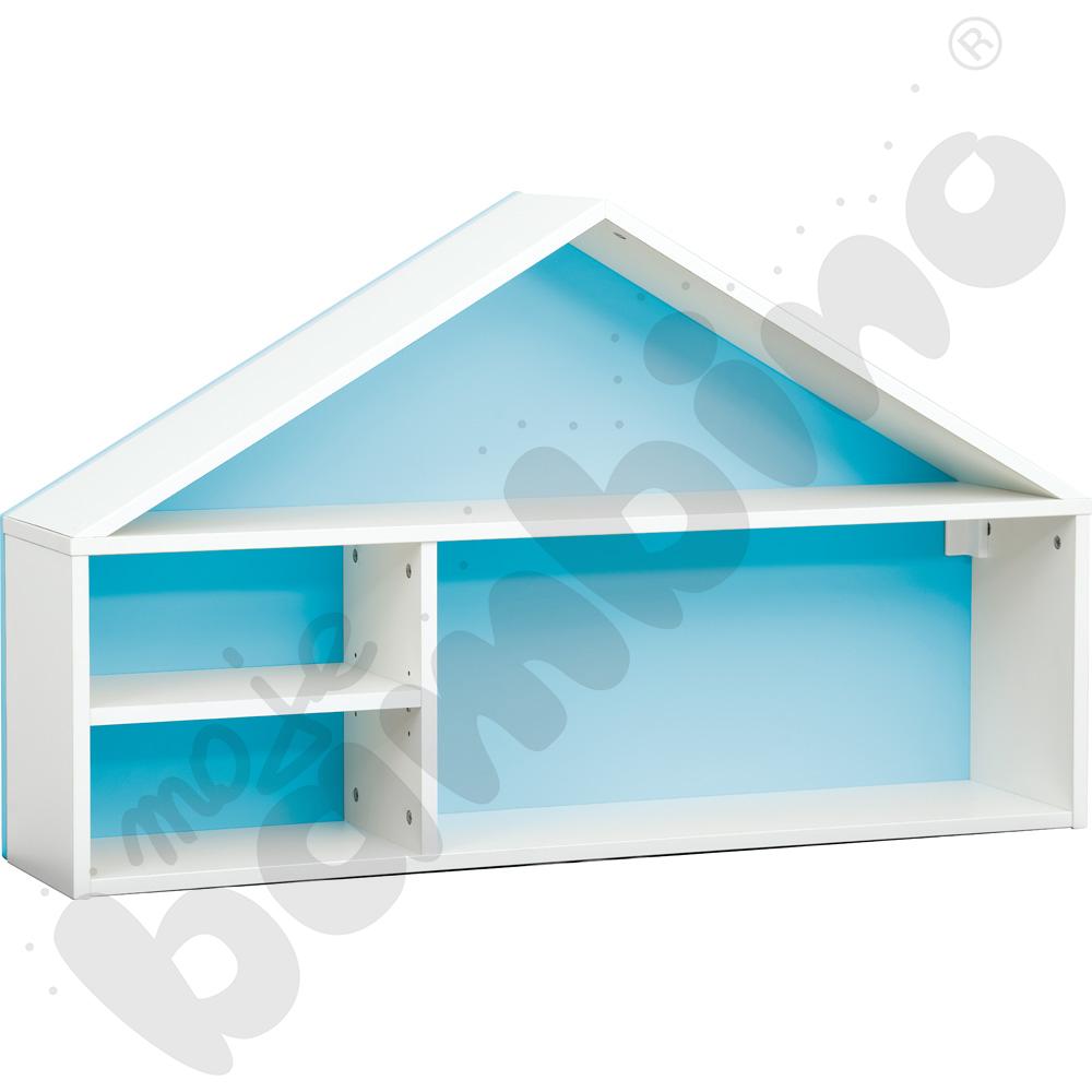 Szafka wisząca Kika - domek Quadro błękitny, skrzynia biała