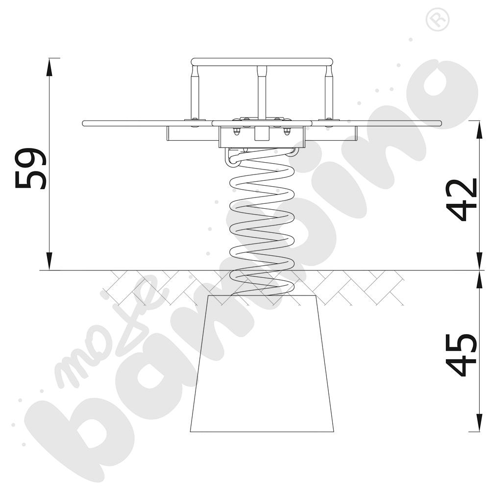 Sprężynowiec Koniczynka na podstawie betonowej