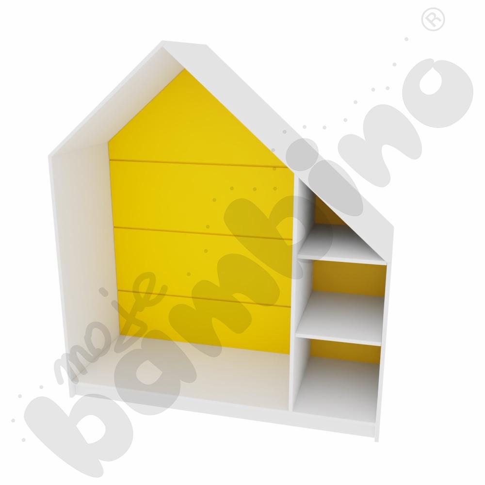 Quadro - szafka-domek z 2 półkami, skrzynia biała, żółta