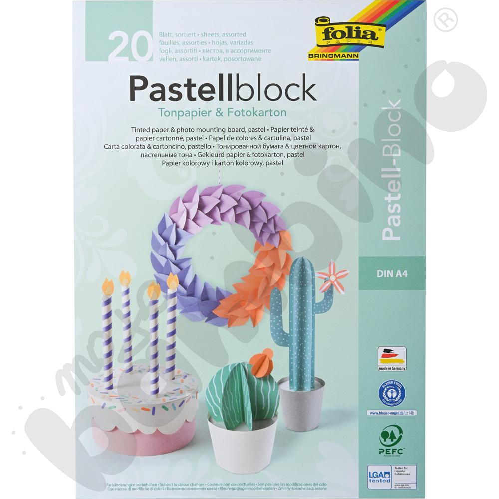 Blok papierów pastelowych - mix gramatur