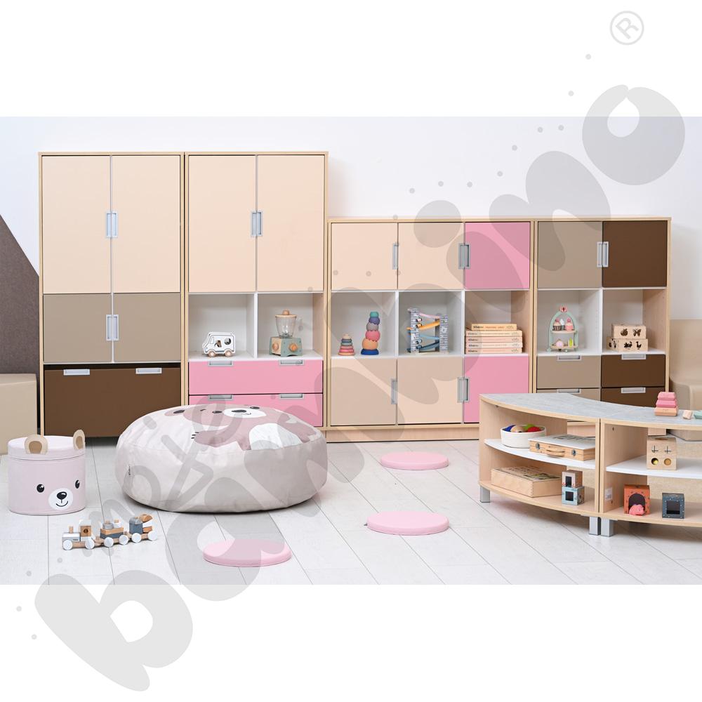 Quadro - regał L z 2 przegrodami i 2 półkami, klon jasny Quadro - regał L z 2 przegrodami i 2 półkami, klon jasny