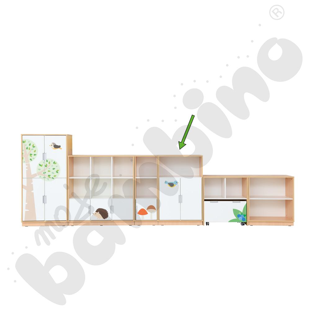 Quadro - szafka Las L z 2 półkami i drzwiami, 90 st., cichy domyk – klon jasny