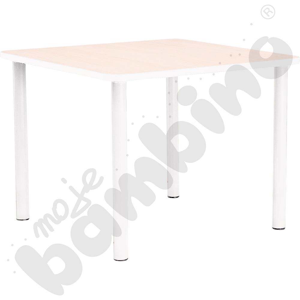 Stół Bambino kwadratowy wys. 46 cm z białym obrzeżem 