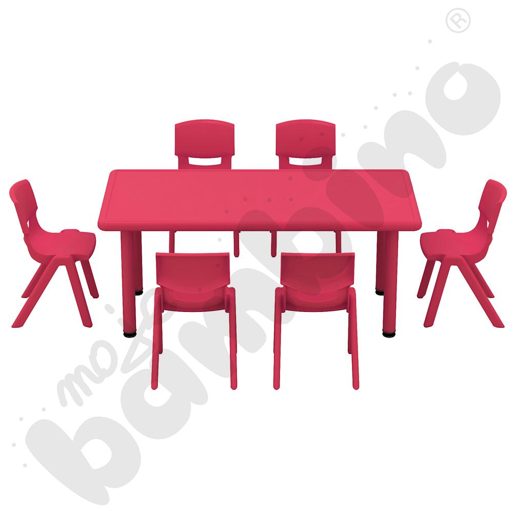 Stół Dumi prostokątny - czerwony