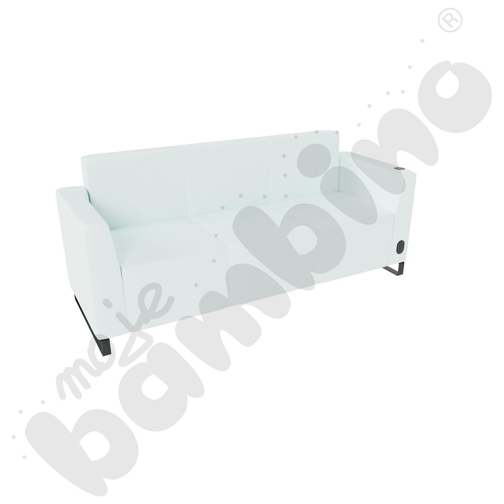 Sofa Universum 3-os. wys. 82 cm, 2 boki niskie, prawy z gniazdkiem elektrycznym i indukcją, tkanina MT13