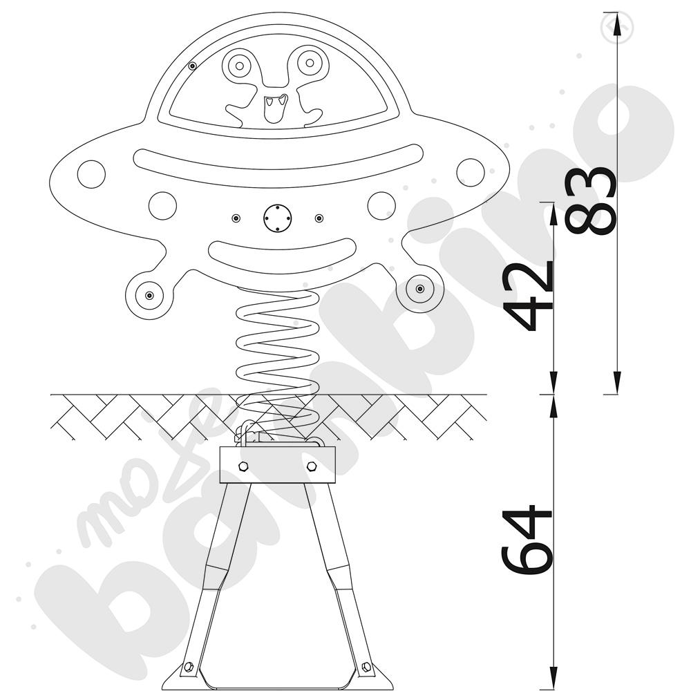 Universum - sprężynowiec UFO na podstawie metalowej