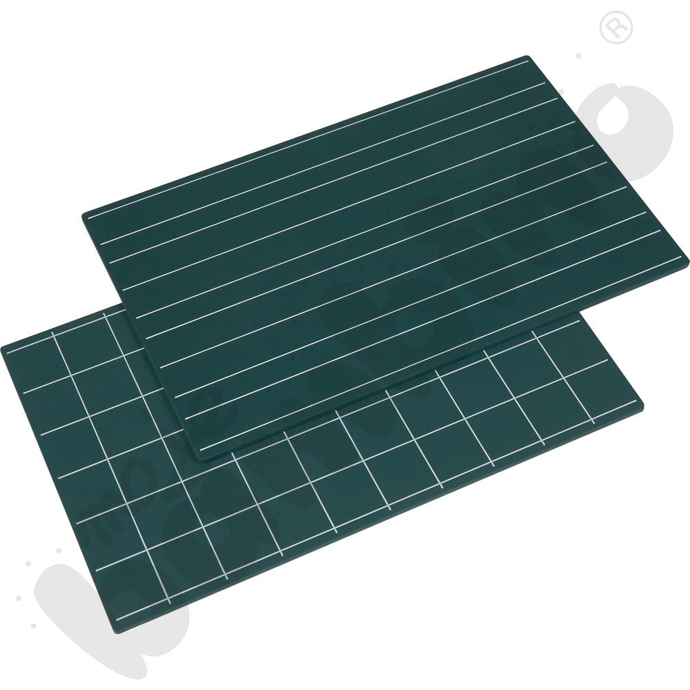 Zielone tablice - podwójna linia/kratka, 2 szt. Montessori