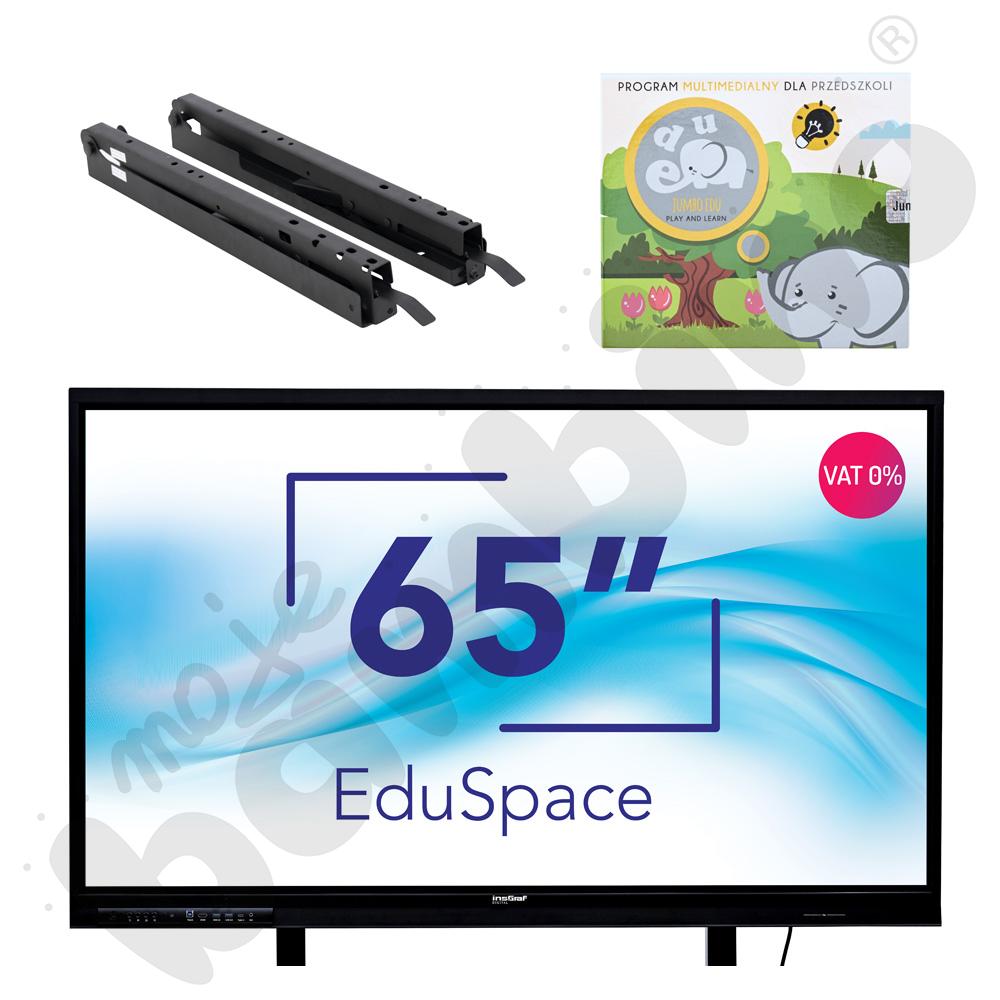 JumboEdu z monitorem interaktywnym insGraf Digital EduSpace 65 i uchwytem ściennym