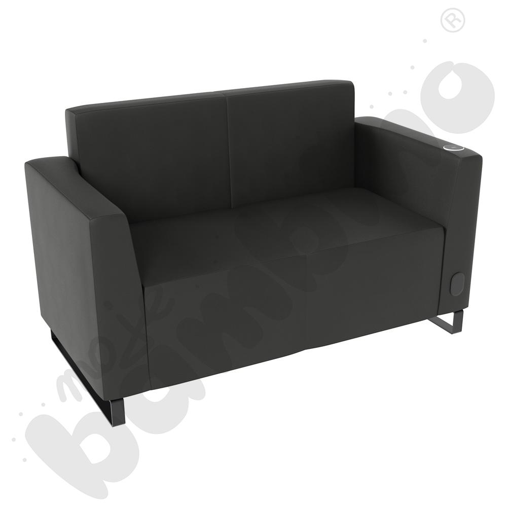 Sofa Universum 2-os. wys. 82 cm, 2 boki niskie, prawy z gniazdkiem elektrycznym i indukcją, tkanina MT01